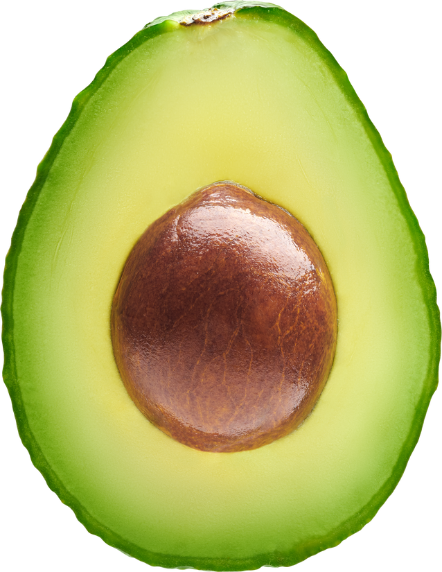 half avocado with seed